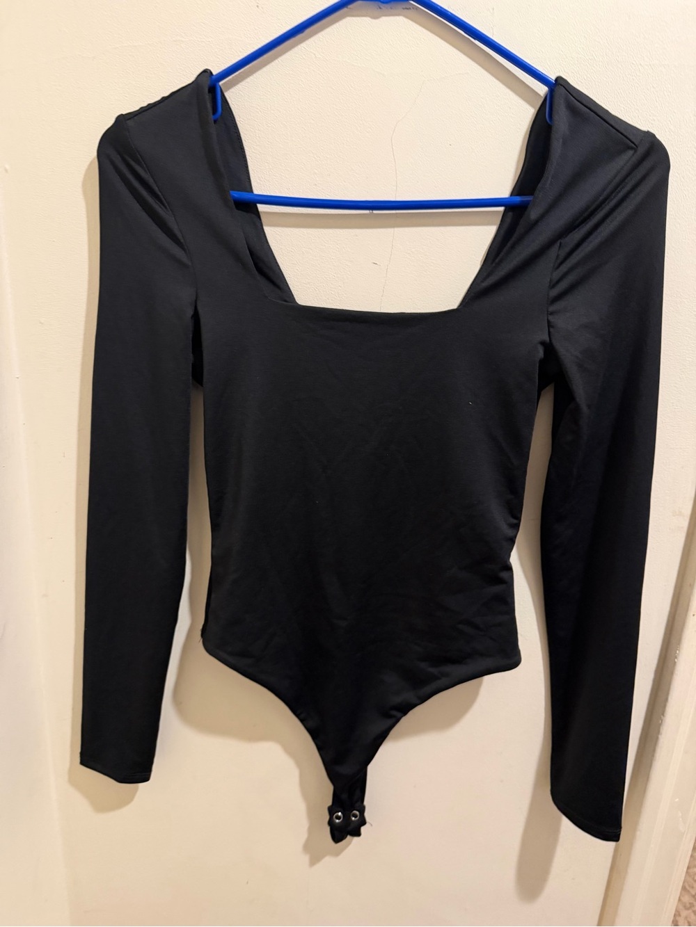 Crave Fame Black Long-Sleeve Square Neck Bodysuit